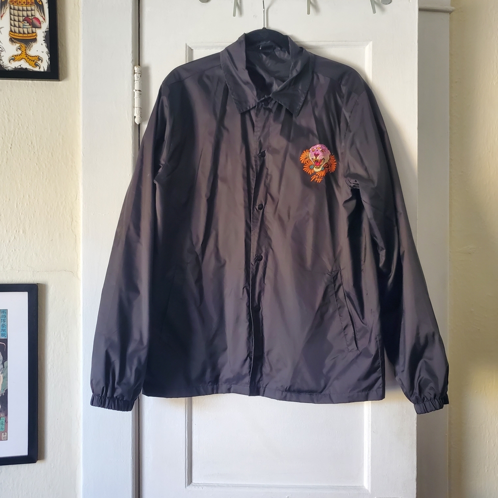 Neff Black Windbreaker Jacket With Tiger Image